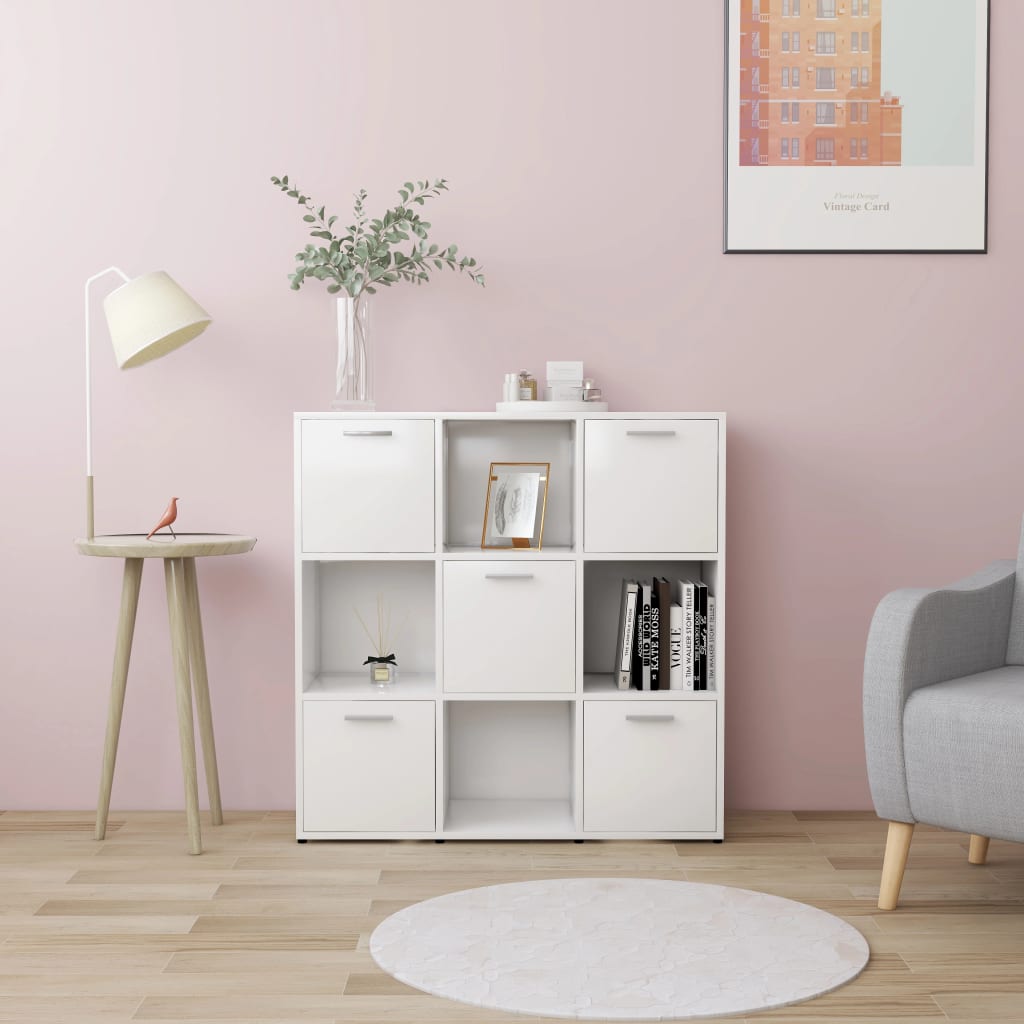 Bokhylle Hvit 90X30X90 Cm Konstruert Tre