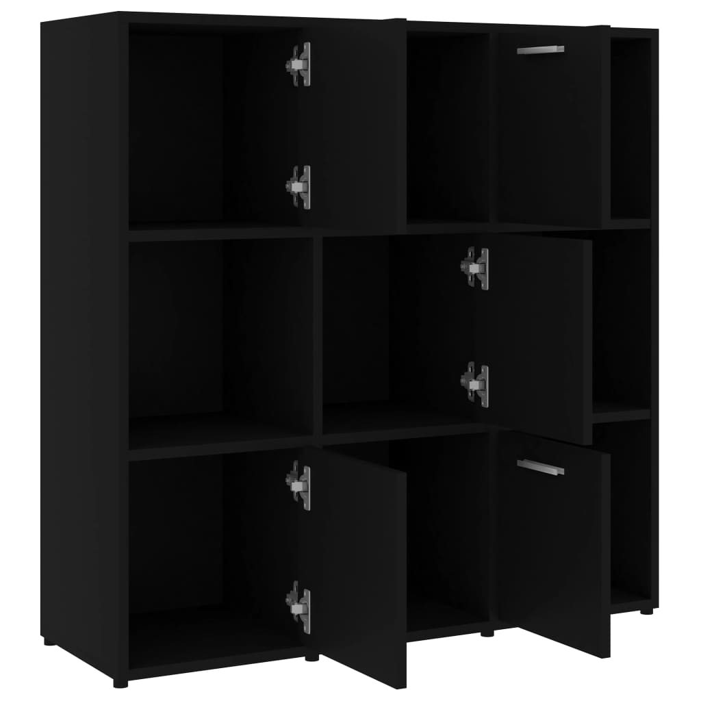 Bokhylle Svart 90X30X90 Cm Konstruert Tre