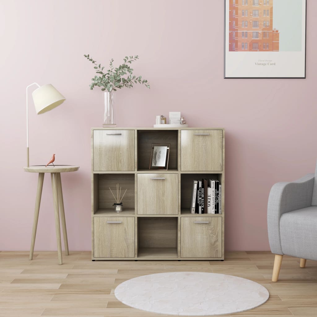 Bokhylle Sonoma Eik 90X30X90 Cm Konstruert Tre