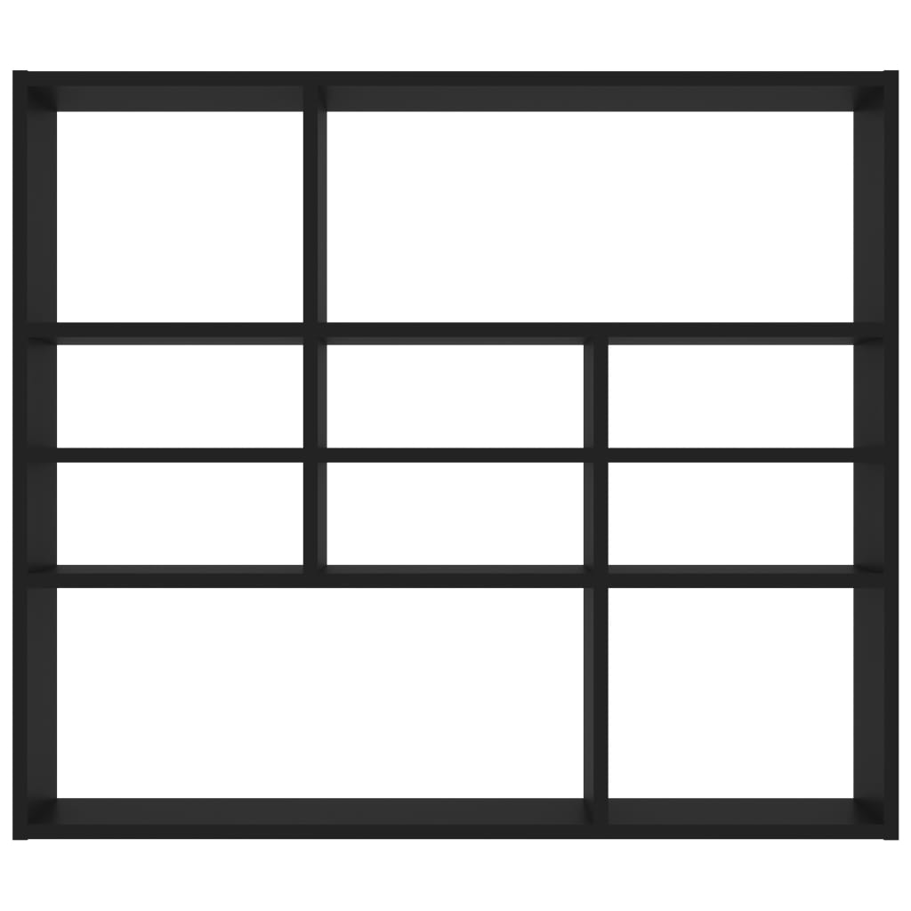 Vegghylle Svart 90X16X78 Cm Konstruert Tre