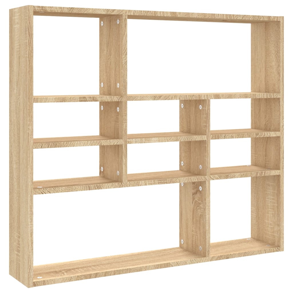 Vegghylle Sonoma Eik 90X16X78 Cm Konstruert Tre