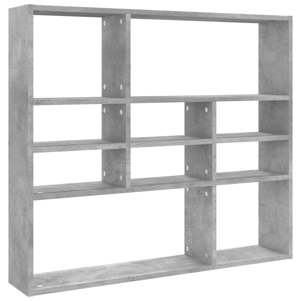 Vegghylle Betonggrå 90X16X78 Cm Konstruert Tre
