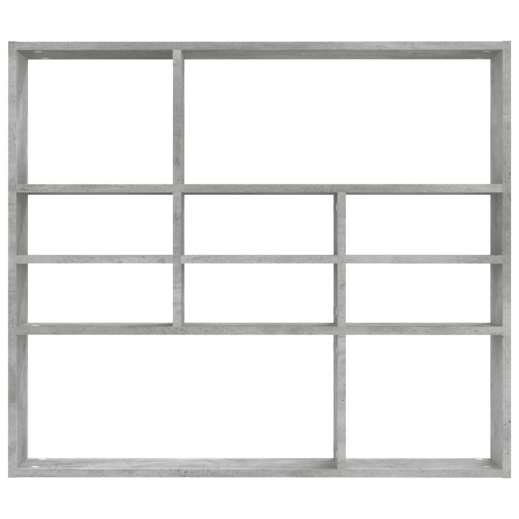 Vegghylle Betonggrå 90X16X78 Cm Konstruert Tre