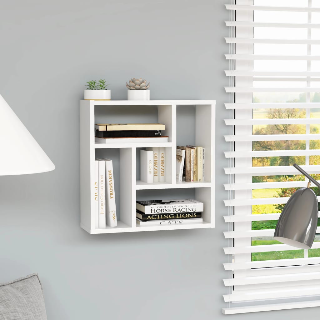 Vegghylle Hvit 45,1X16X45,1 Cm Konstruert Tre