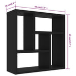 Vegghylle Svart 45,1X16X45,1 Cm Konstruert Tre