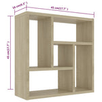 Vegghylle Sonoma Eik 45,1X16X45,1 Cm Konstruert Tre