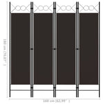 Romdeler 4 Paneler Brun 160X180 Cm