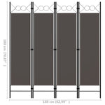 Romdeler 4 Paneler Antrasitt 160X180 Cm