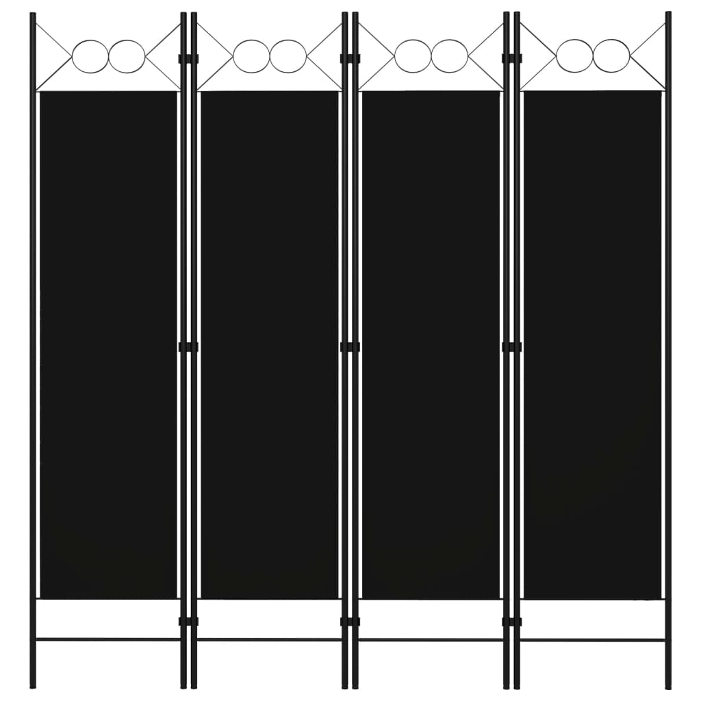 Romdeler 4 Paneler Svart 160X180 Cm