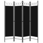 Romdeler 4 Paneler Svart 160X180 Cm