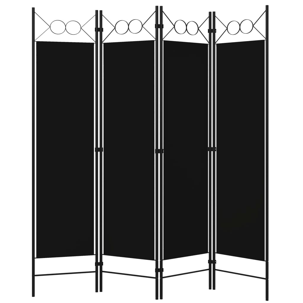 Romdeler 4 Paneler Svart 160X180 Cm