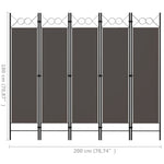 Romdeler 5 Paneler Antrasitt 200X180 Cm