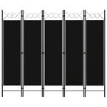 Romdeler 5 Paneler Svart 200X180 Cm