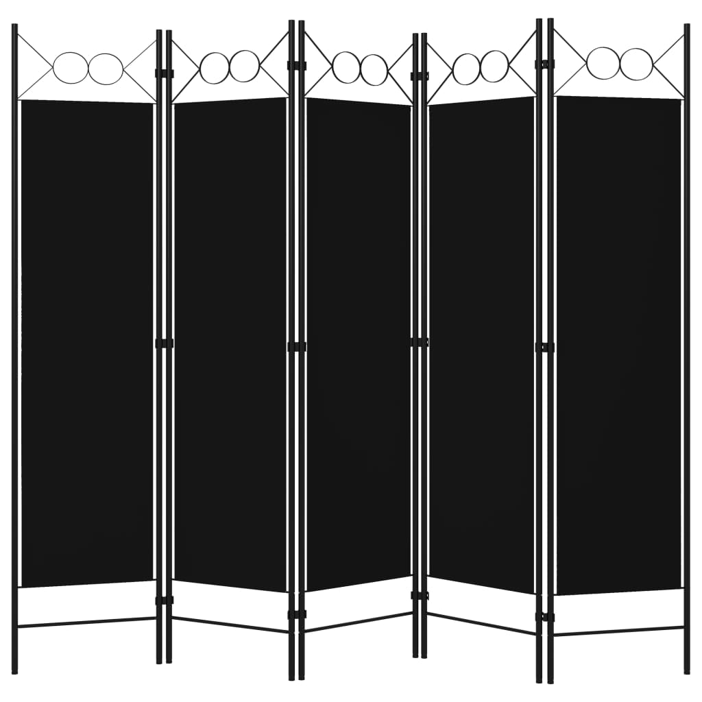 Romdeler 5 Paneler Svart 200X180 Cm