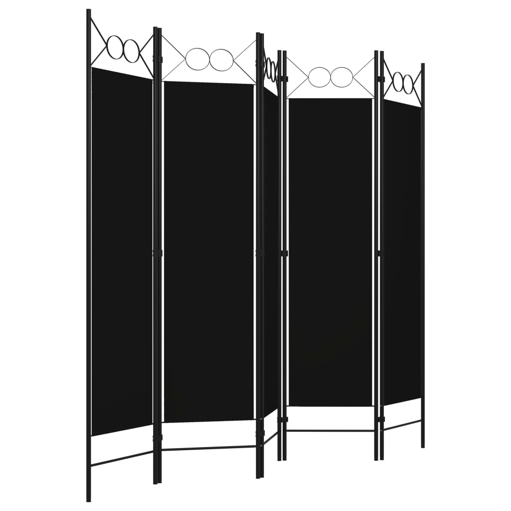Romdeler 5 Paneler Svart 200X180 Cm