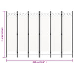 Romdeler Med 6 Paneler Hvit 240X180 Cm
