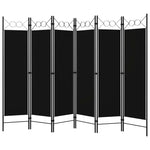 Romdeler Med 6 Paneler Svart 240X180 Cm