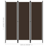 Romdeler 3 Paneler Brun 150X180 Cm
