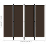 Romdeler 4 Paneler Brun 200X180 Cm