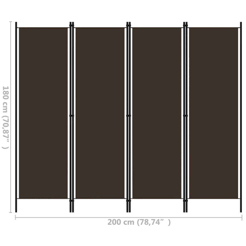 Romdeler 4 Paneler Brun 200X180 Cm
