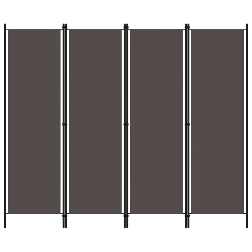 Romdeler 4 Paneler Antrasitt 200X180 Cm