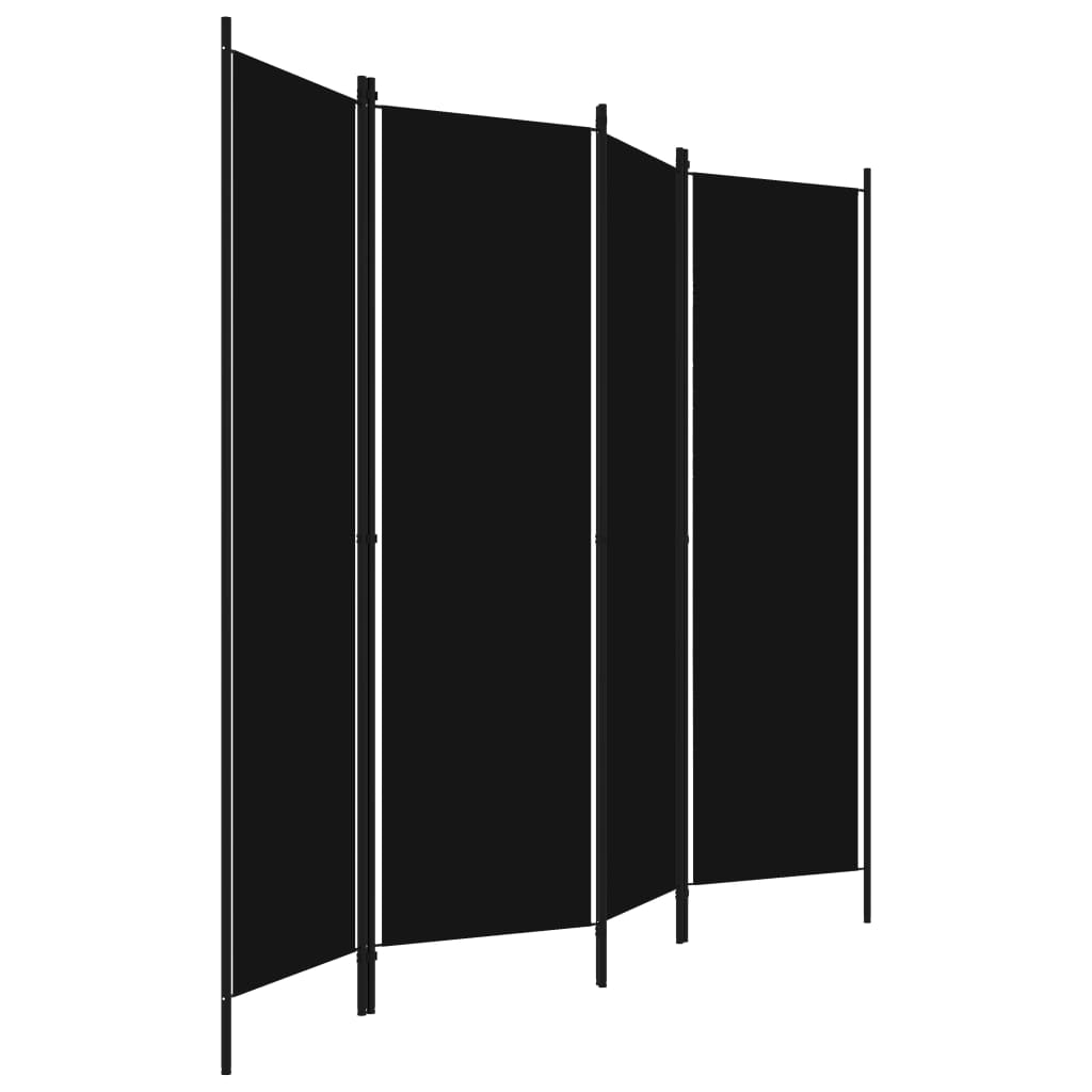 Romdeler 4 Paneler Svart 200X180 Cm