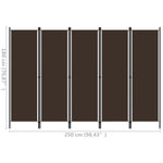 Romdeler Med 5 Paneler Brun 250X180 Cm