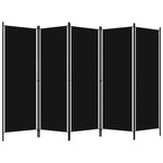 Romdeler Med 5 Paneler Svart 250X180 Cm