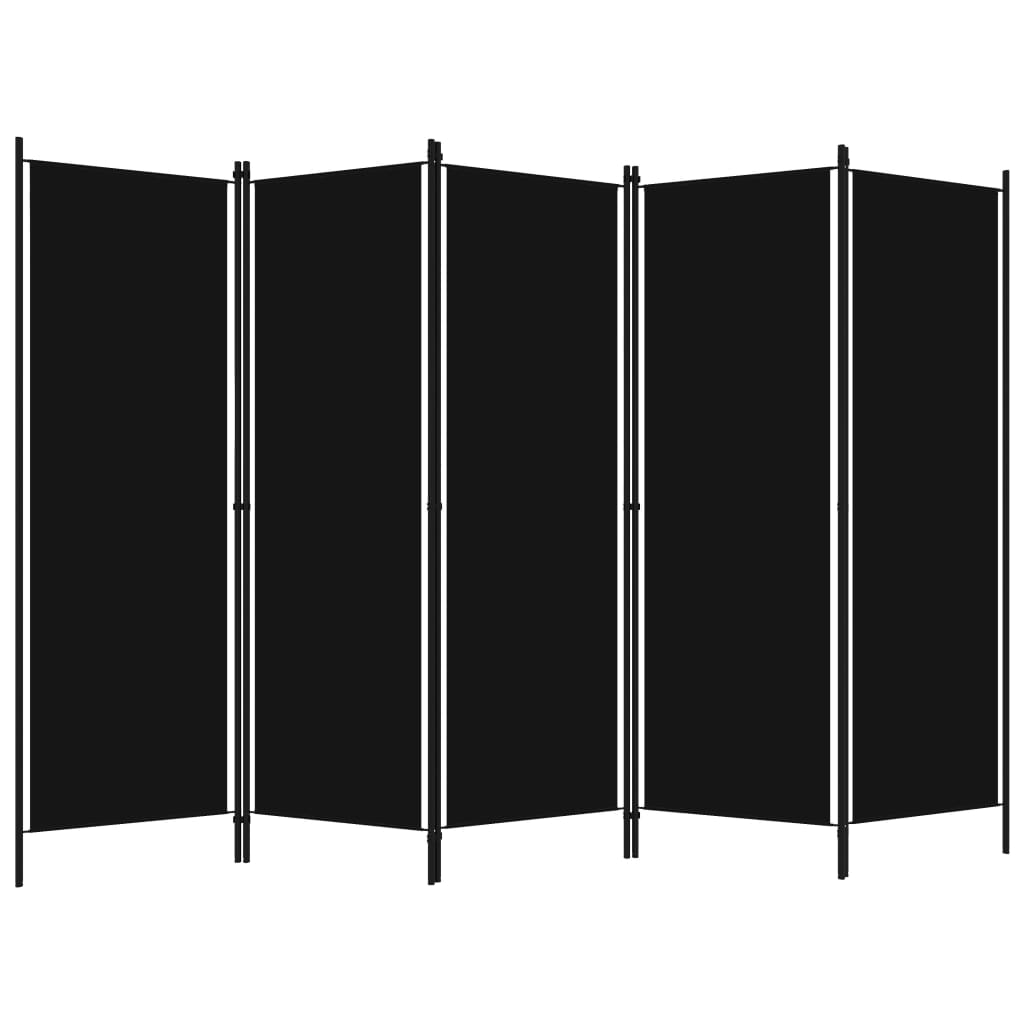 Romdeler Med 5 Paneler Svart 250X180 Cm