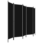 Romdeler Med 5 Paneler Svart 250X180 Cm