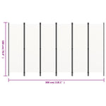 Romdeler Med 6 Paneler Hvit 300X180 Cm
