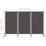 Romdeler 3 Paneler Antrasitt 260X180 Cm