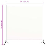 Romdeler Hvit 175X180 Cm Stoff