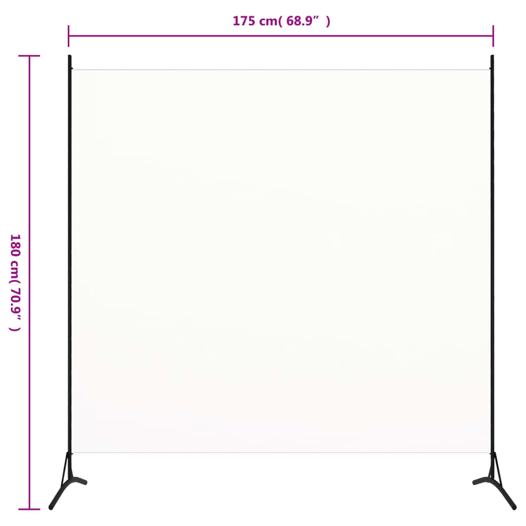 Romdeler Hvit 175X180 Cm Stoff
