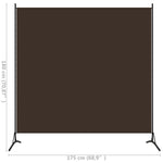 Romdeler Brun 175X180 Cm Stoff