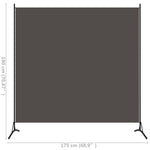 Romdeler Antrasitt 175X180 Cm Stoff