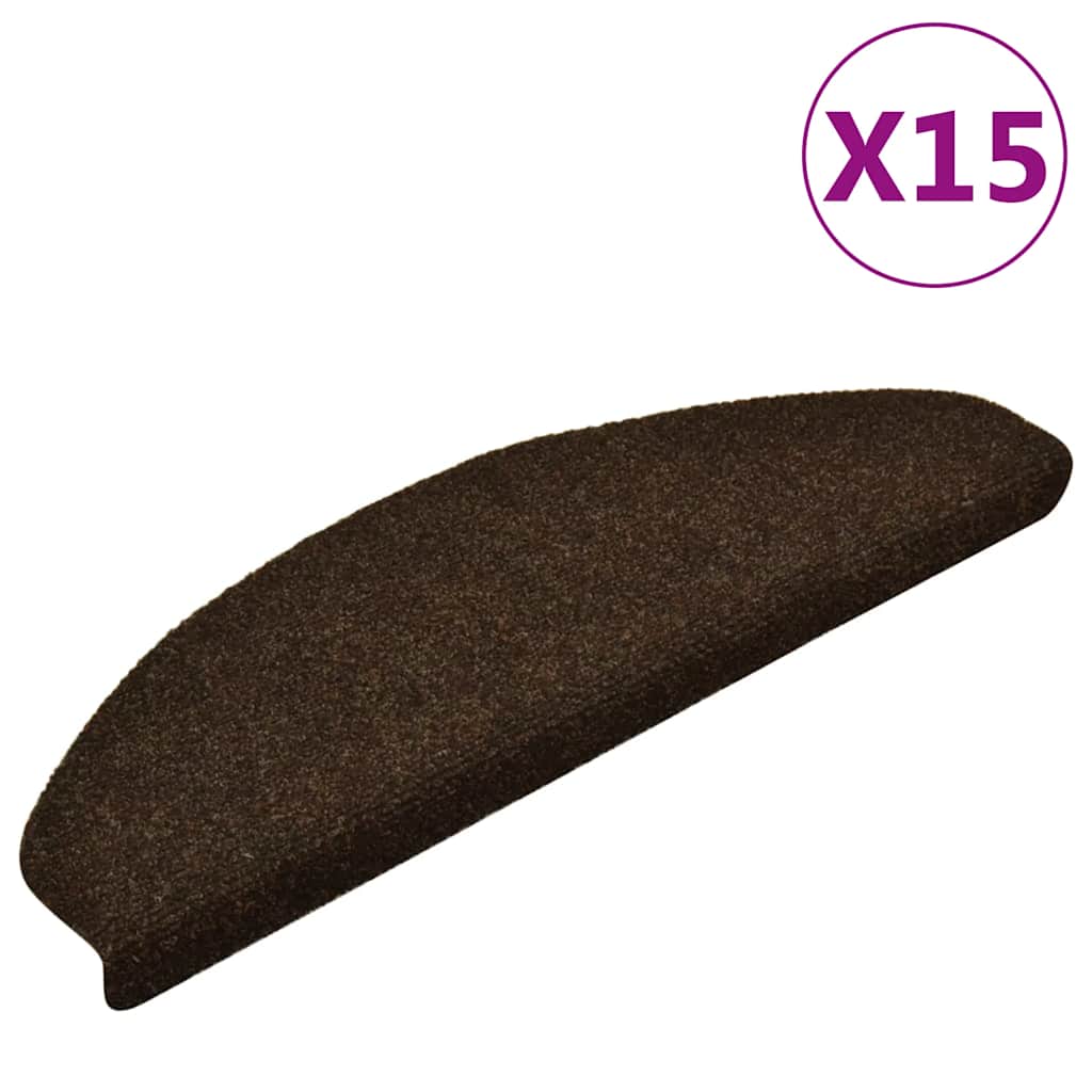 Selvklebende Trappematter 15 Stk Brun 65X21X4 Cm Nålestempel
