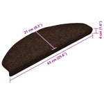 Selvklebende Trappematter 15 Stk Brun 65X21X4 Cm Nålestempel