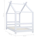 Sengeramme For Barn Heltre Furu Hvit 70X140 Cm