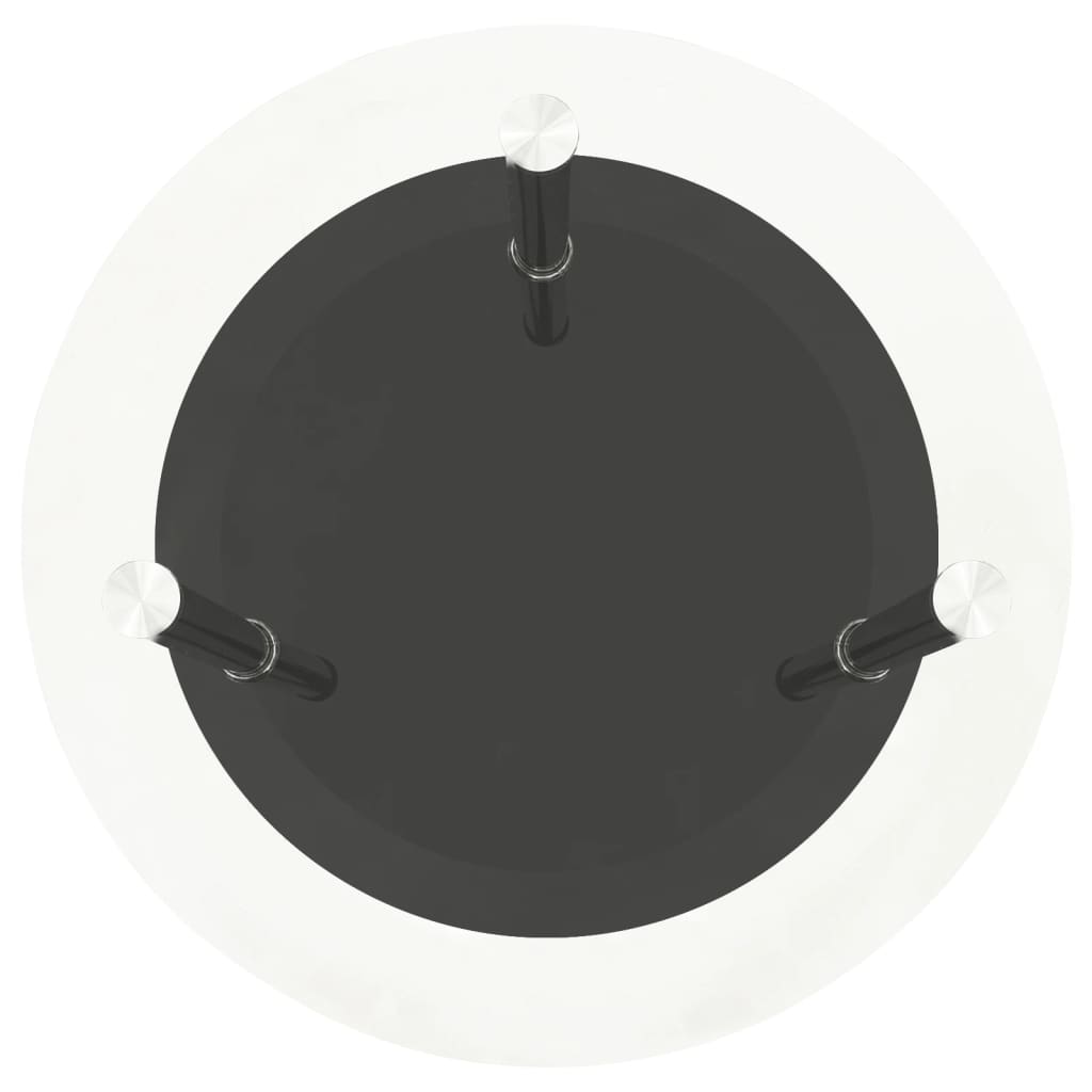 Sidebord 2 Etasjer Gjennomsiktig Og Svart 38 Cm Herdet Glass