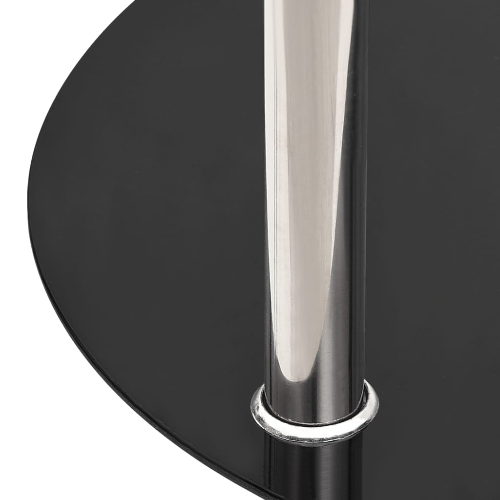 Sidebord 2 Etasjer Gjennomsiktig Og Svart 38 Cm Herdet Glass