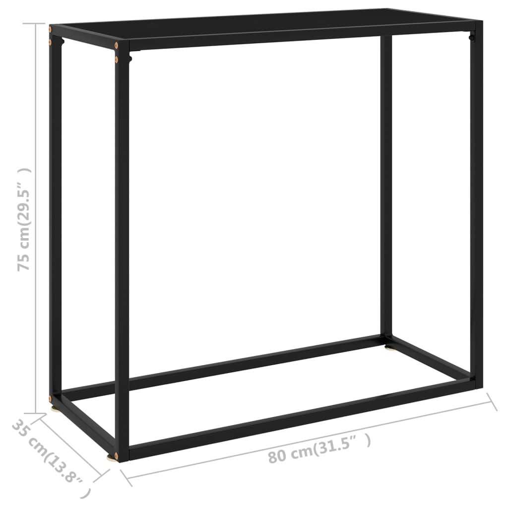 Konsollbord Svart 80X35X75 Cm Herdet Glass