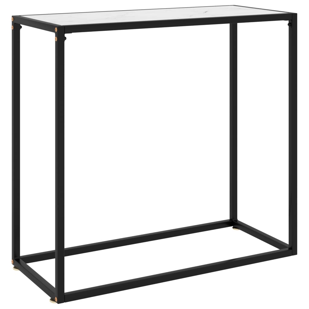 Konsollbord Hvit 80X35X75 Cm Herdet Glass