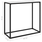 Konsollbord Hvit 80X35X75 Cm Herdet Glass