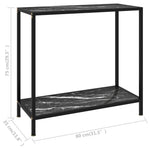 Konsollbord Svart 80X35X75 Cm Herdet Glass