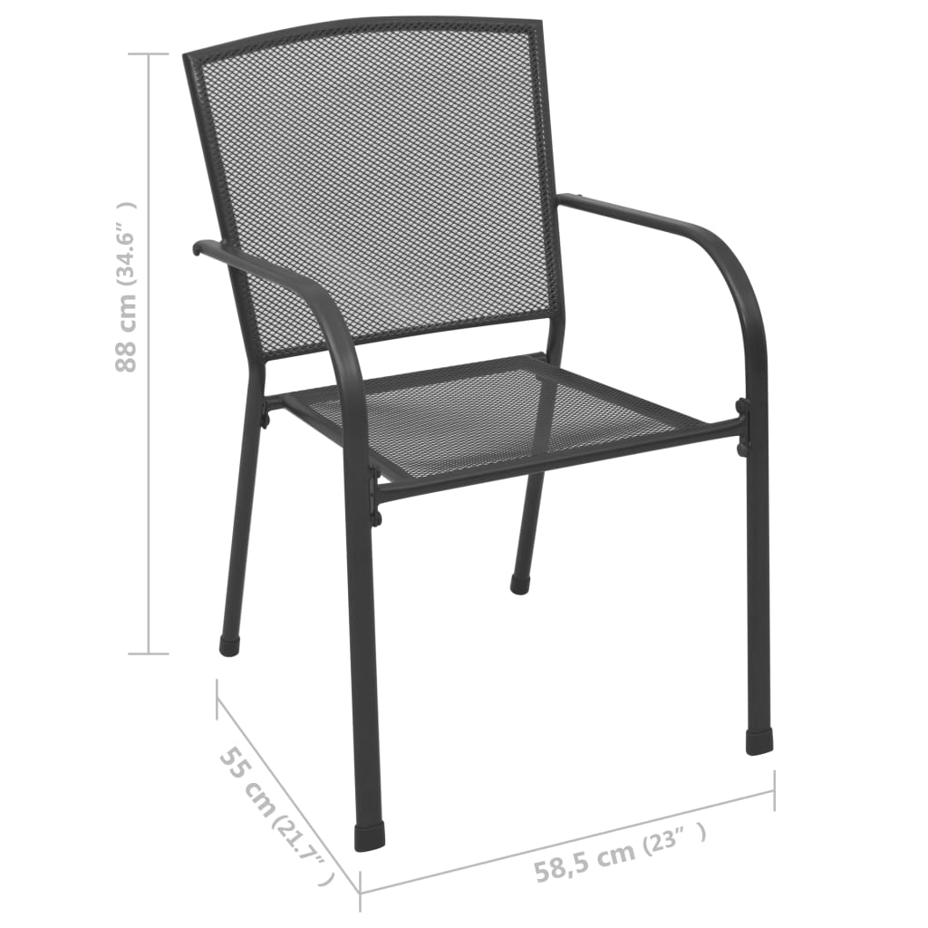 Utestoler 4 Stk Nettingdesign Stål Antrasitt