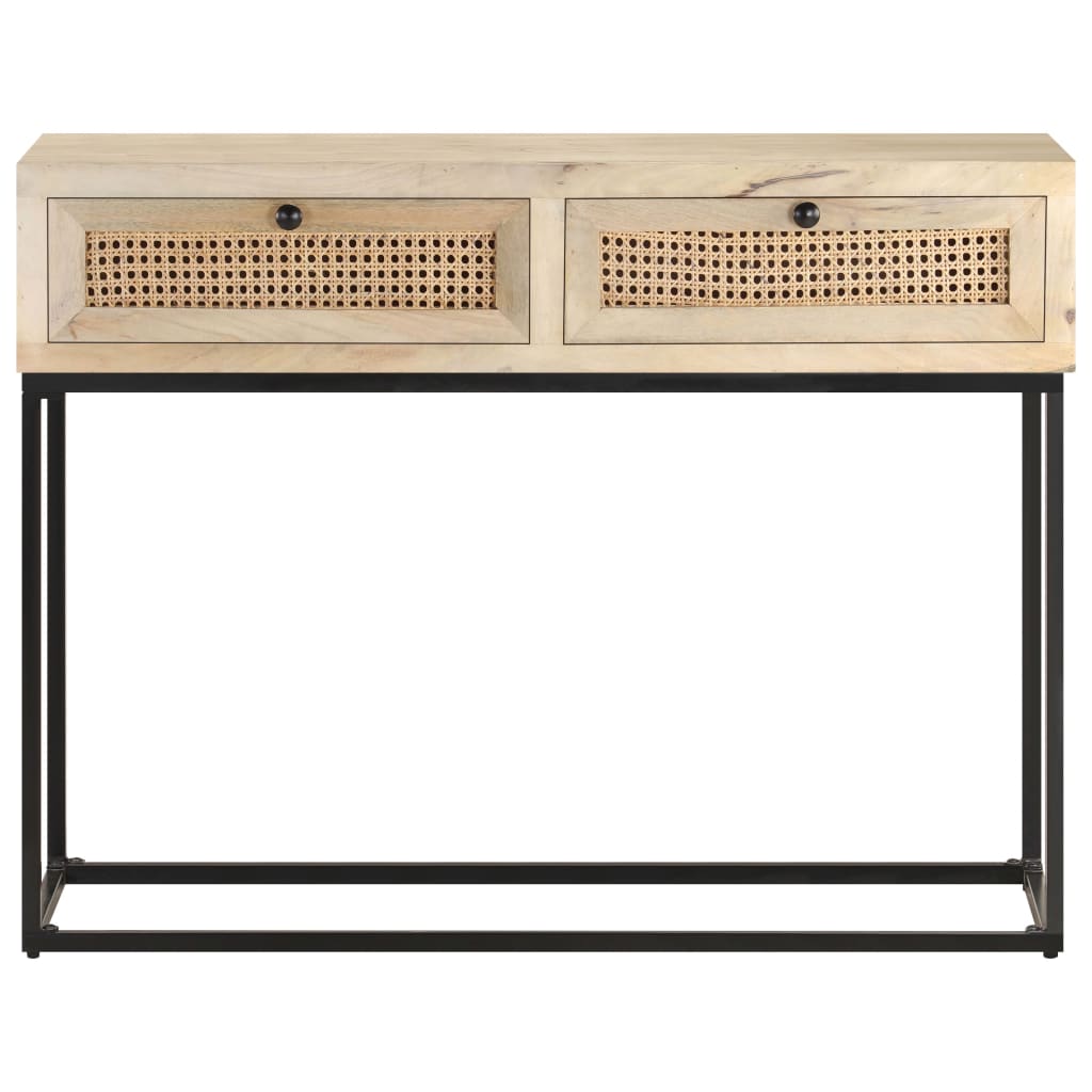 Konsollbord 100X35X76 Cm Heltre Mango Og Naturlig Stokk