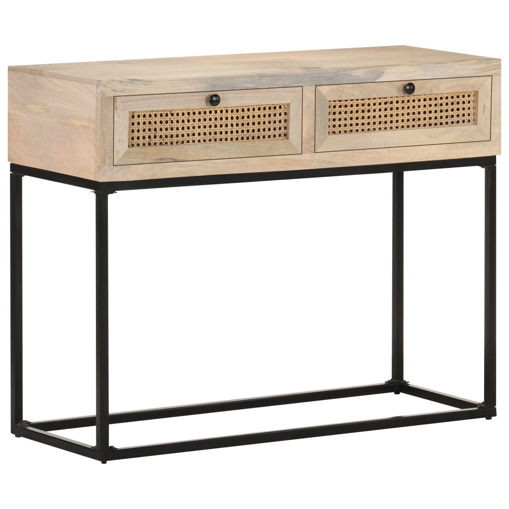Konsollbord 100X35X76 Cm Heltre Mango Og Naturlig Stokk