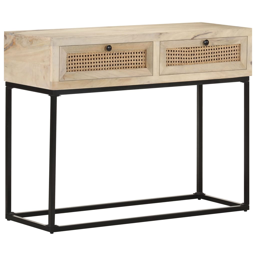 Konsollbord 100X35X76 Cm Heltre Mango Og Naturlig Stokk