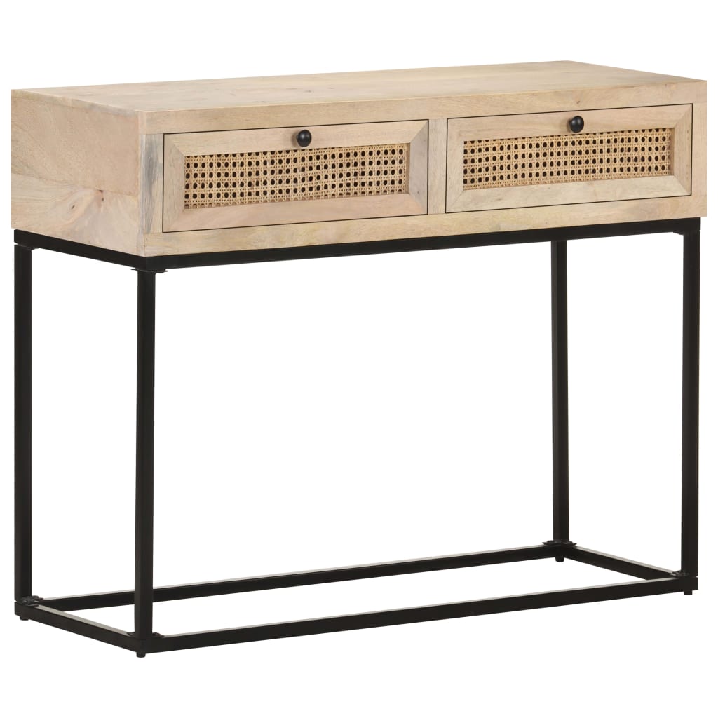 Konsollbord 100X35X76 Cm Heltre Mango Og Naturlig Stokk